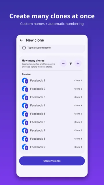 Create many clones at once