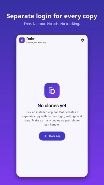 Separate login for every copy